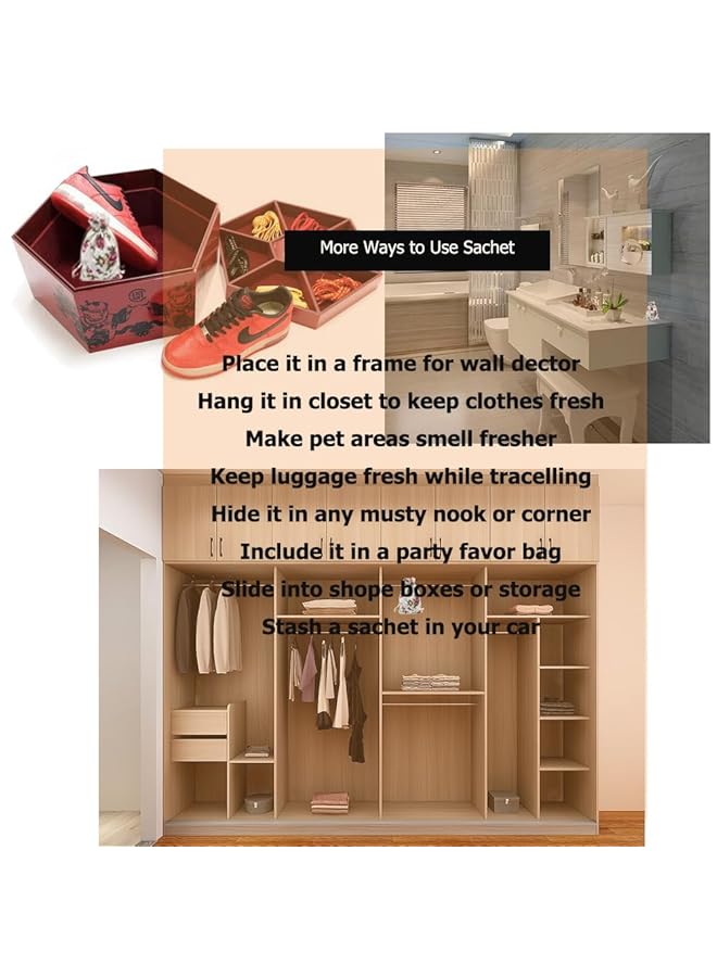 erorex Air Freshener Natural Flower Fragrance Sachet Home Fragrance For Home Cars And Office Strong Effect Lasting For 120 Days 15G Pack 4 Packets - Image 4