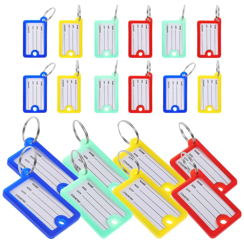 Numbered Plastic Key Tags 20 Pcs Writable Key Rings for Identification Luggage Office Home Use Color Coded - Image 2