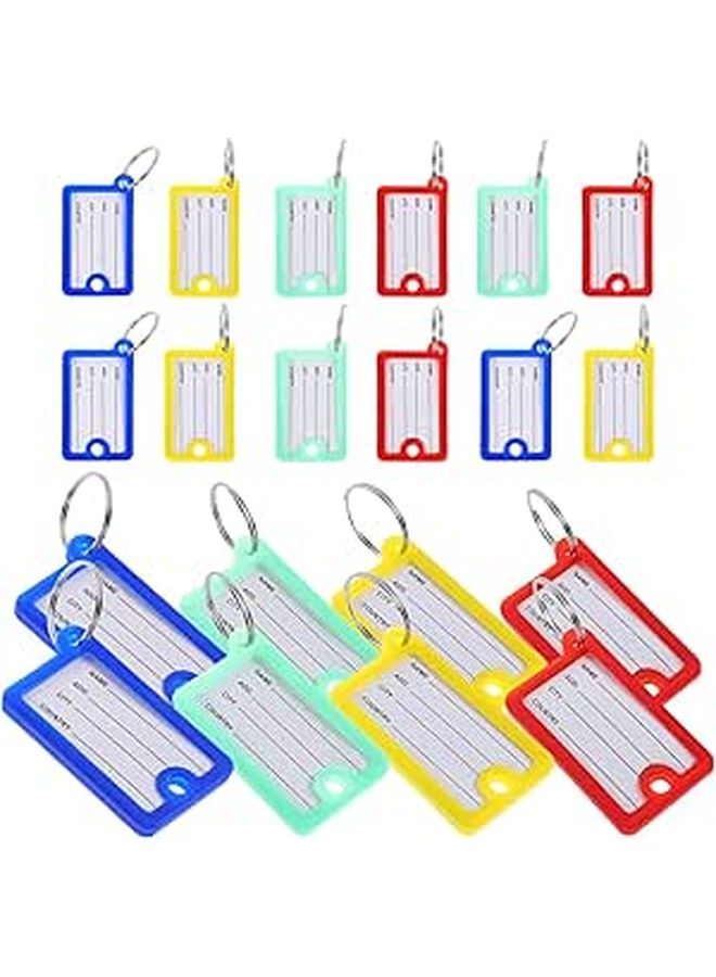 Numbered Plastic Key Tags 20 Pcs Writable Key Rings for Identification Luggage Office Home Use Color Coded - Image 1