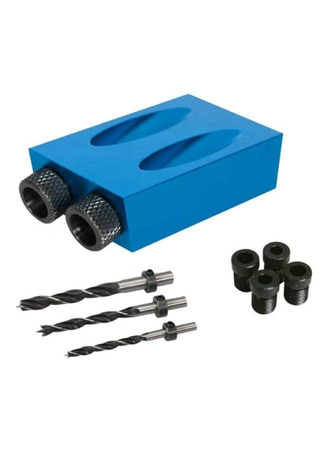 Woodworking Pocket Hole Jig Drill Set Black & Blue 15.00X2.50X10.00cm - Image 4