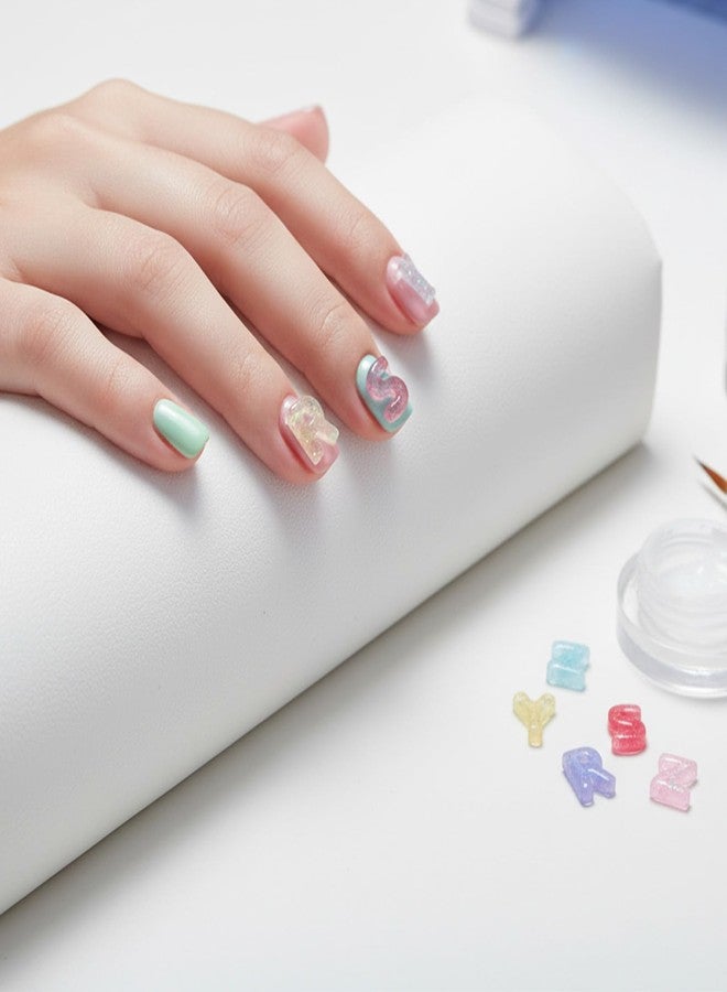 WJIAAA 400Pcs Letter Nail Art Charms,Resin Charms,Random Candy Color Letter Resin Nail Women Manicure Charm Decorations for DIY Craft Supplies - Image 3