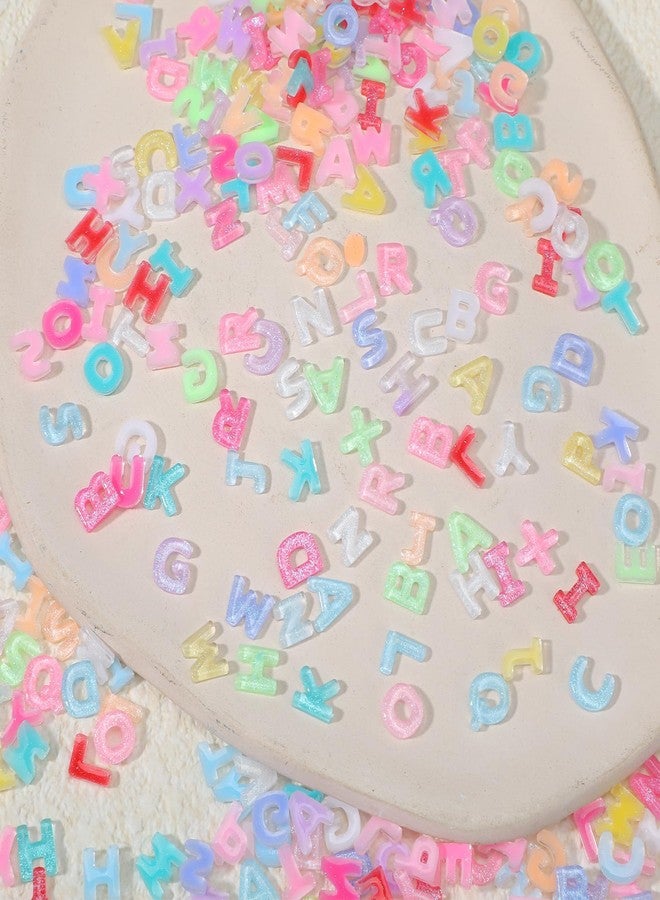 WJIAAA 400Pcs Letter Nail Art Charms,Resin Charms,Random Candy Color Letter Resin Nail Women Manicure Charm Decorations for DIY Craft Supplies - Image 1