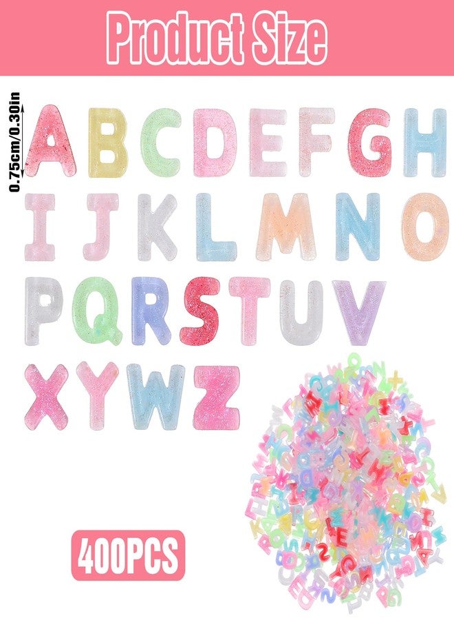 WJIAAA 400Pcs Letter Nail Art Charms,Resin Charms,Random Candy Color Letter Resin Nail Women Manicure Charm Decorations for DIY Craft Supplies - Image 5