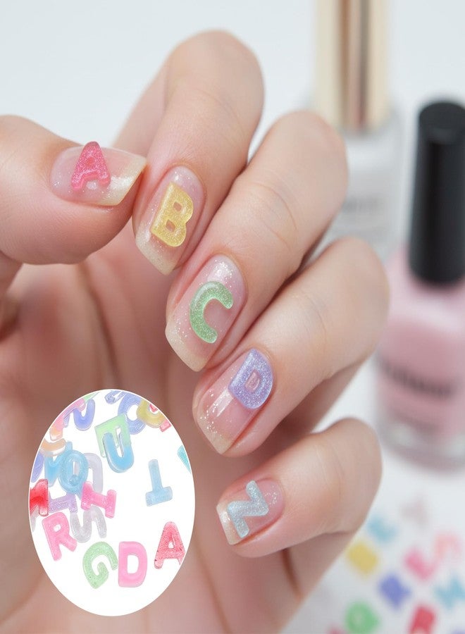 WJIAAA 400Pcs Letter Nail Art Charms,Resin Charms,Random Candy Color Letter Resin Nail Women Manicure Charm Decorations for DIY Craft Supplies - Image 4