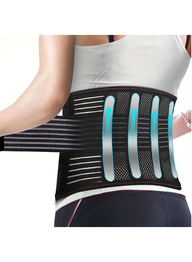 Black High Elastic Waist Trainer Belt Adjustable Compression Support For Men Women - Image 1