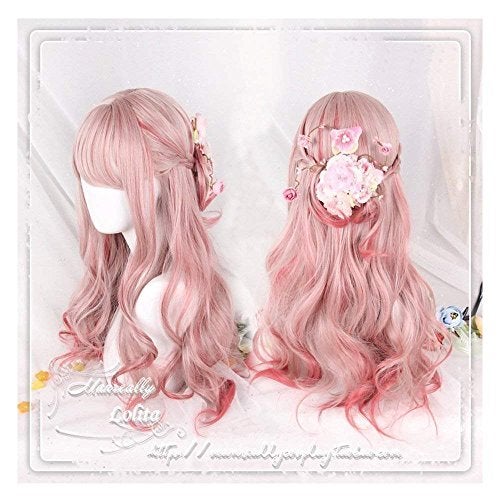 CHC FAIRY Women Girls Natural Looking Daily Wear Cute Light Purple Fluffy Curly Wig Japan Harajuku Sweet Lolita Club Costume Party Hair with Wig Cap - Image 1
