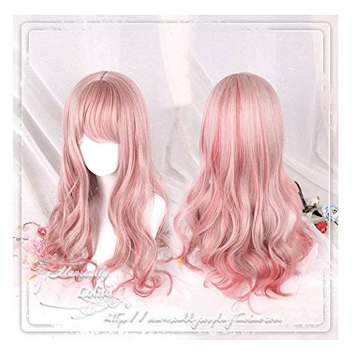 CHC FAIRY Women Girls Natural Looking Daily Wear Cute Light Purple Fluffy Curly Wig Japan Harajuku Sweet Lolita Club Costume Party Hair with Wig Cap - Image 2