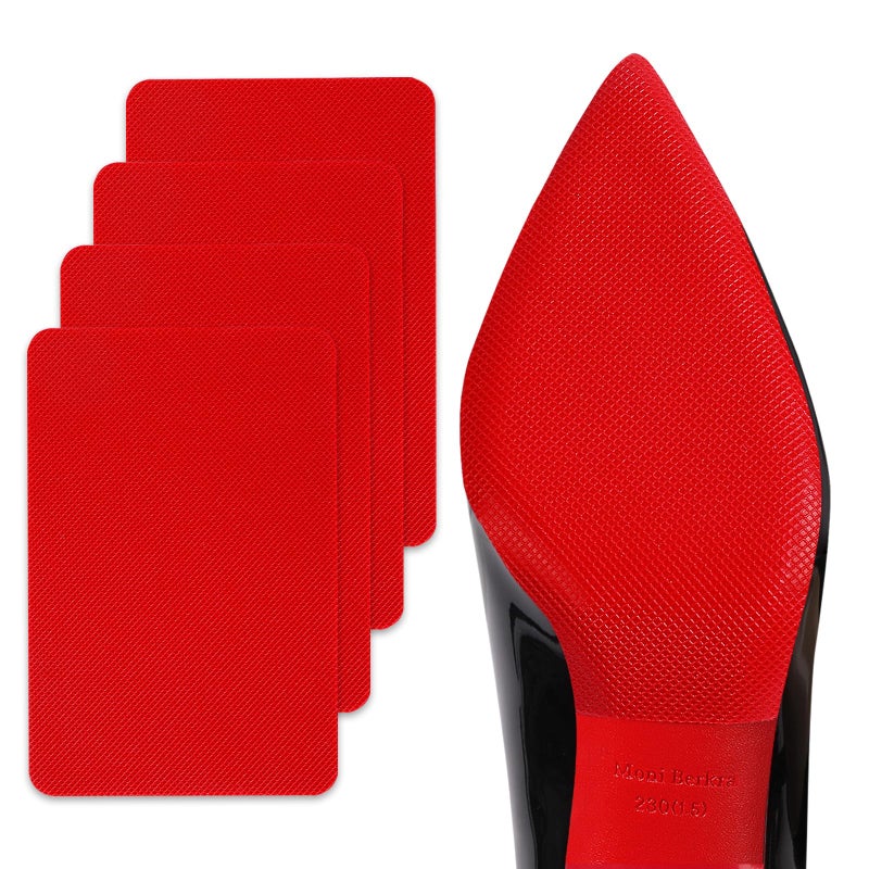 Ashoesert Red Bottoms Sole Protector,Shoe Sole Protector for Christian Louboutin High Heels, Anti Slip Shoe Grips Pads Compatible with Louboutin Shoes -2 Pairsï¼ˆ6.0"Ã—4.0",Redï¼‰ - Image 1