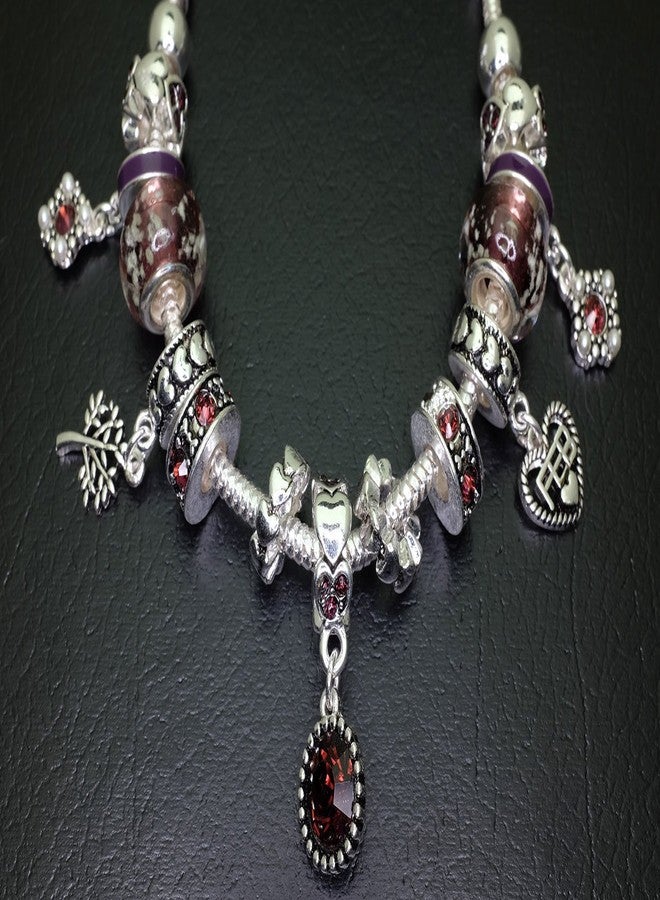 فالاري سوار فالاري بحجر الميلاد، خرز متعدد الألوان، لون فضي، شهر فبراير، OB07234-FEB - Image 5