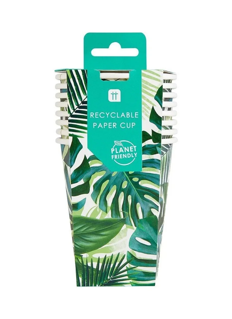Talking Tables Tropical Fiesta Palm Leaves Designed Cup 8pcs