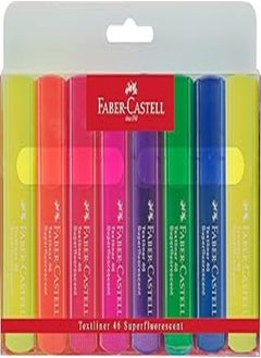 FABER-CASTELL Faber-Castell Fluorescent Highlighter Set– 8 Chisel Tip Highlighter Pens in Assorted Neon Colors 