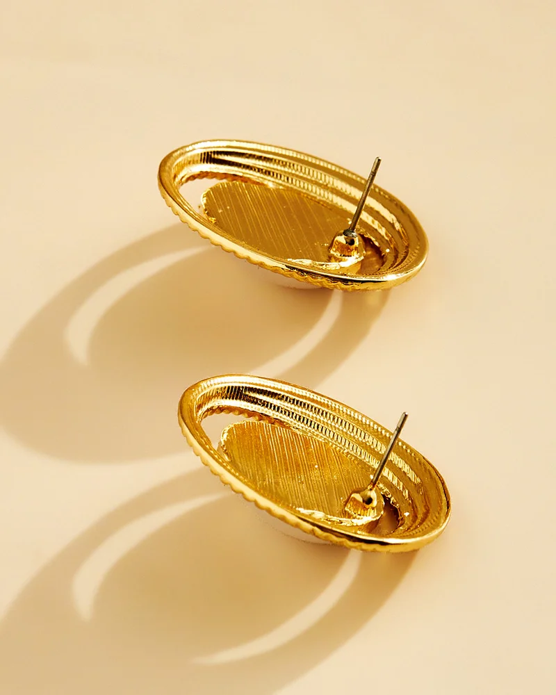 REDTAG Women Gold Pearl Earrings