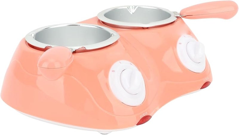 Pink Portable Electric Chocolate Fondue Pot with 2 Temperature Settings for Hot Milk and Melting - Image 5