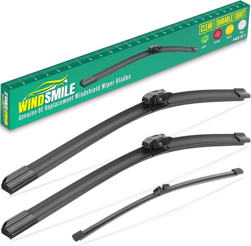 WINDSMILE 23" 21" 10" Windshield Wiper Blades Replacement for Mini Cooper Countryman 2017 2018 2019 2020 2021 2022 2023 BMW Mini Country Man SUV F60 Premium Front Rear Wipers Set - OEM Quality (Pack of 3) - Image 1