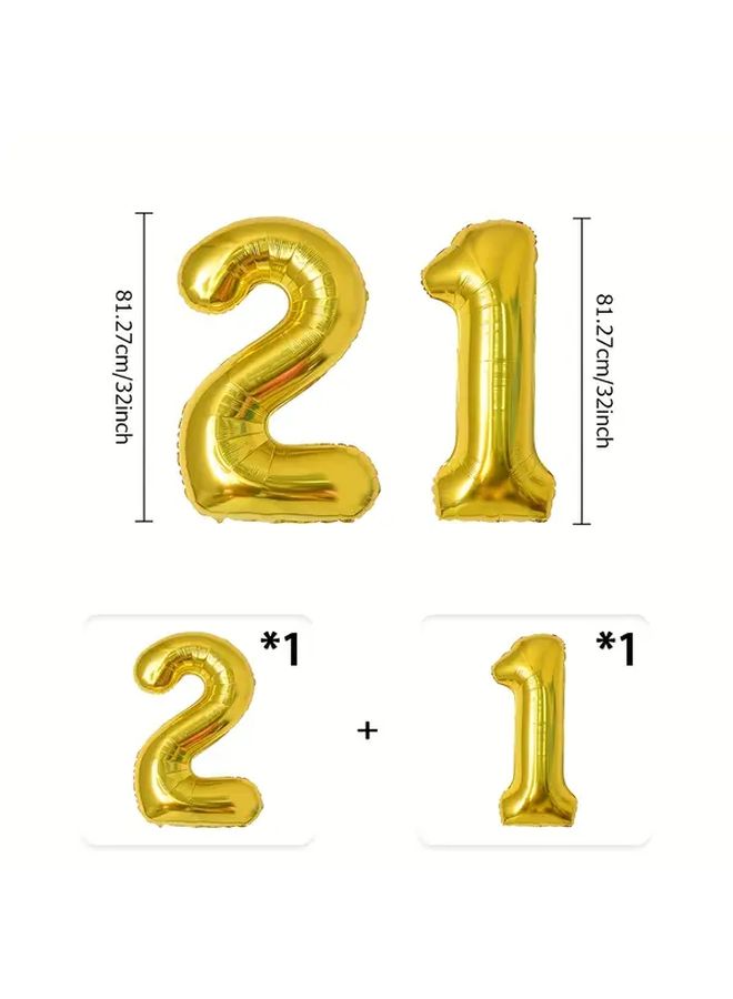 3 Pcs Giant Gold Number Balloons 32 Inch for Birthday Party Anniversary Decor - Image 3