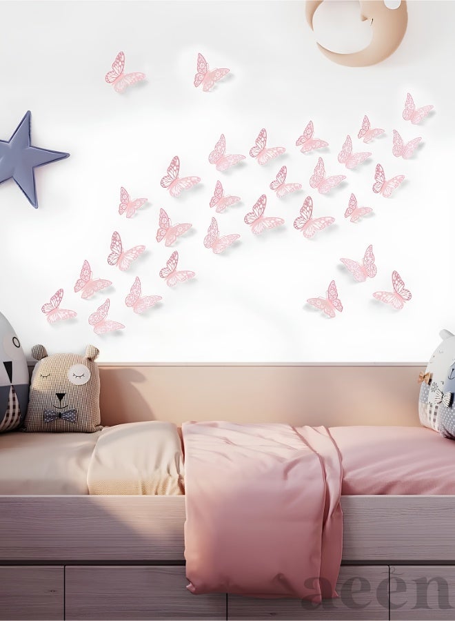 aeen 48PCS 3D Golden Rose Butterfly Wall Stickers – Elegant Butterfly Wall Decals for Home, Wedding, Party, Balloon, Bouquet & Floral Decor - Image 5