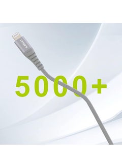 omars iPhone Type-C to Lightning Braided Fast Charging and Data Cable 1 Meter Gray  - Image 2