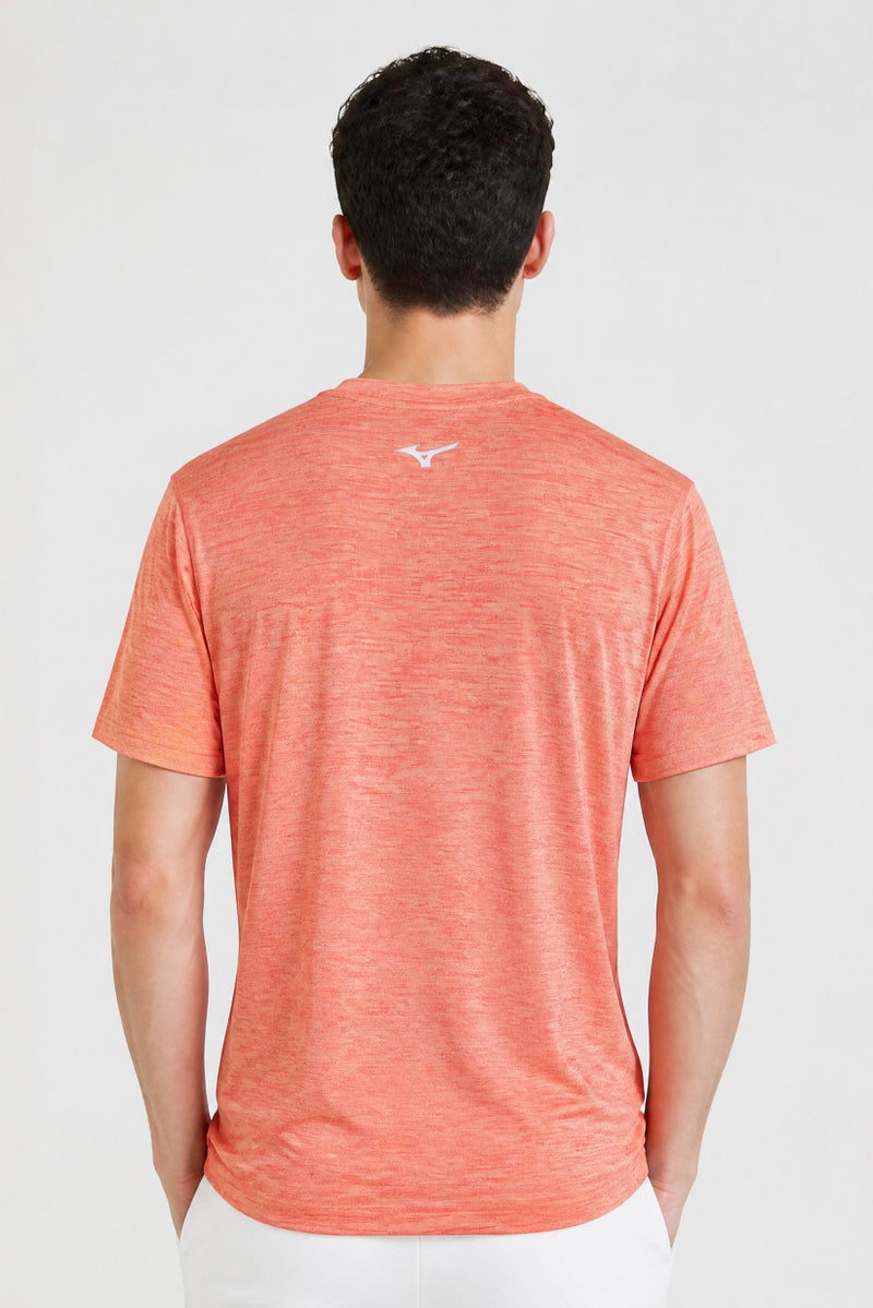 Mizuno Men Sportswear Fit Short Sleeve Training T-Shirt, Orange - Image 4