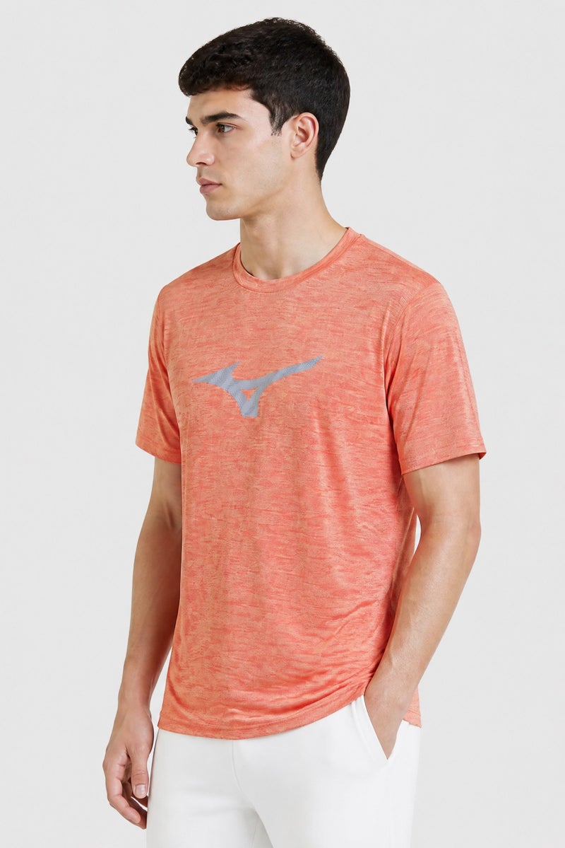 Mizuno Men Sportswear Fit Short Sleeve Training T-Shirt, Orange - Image 3