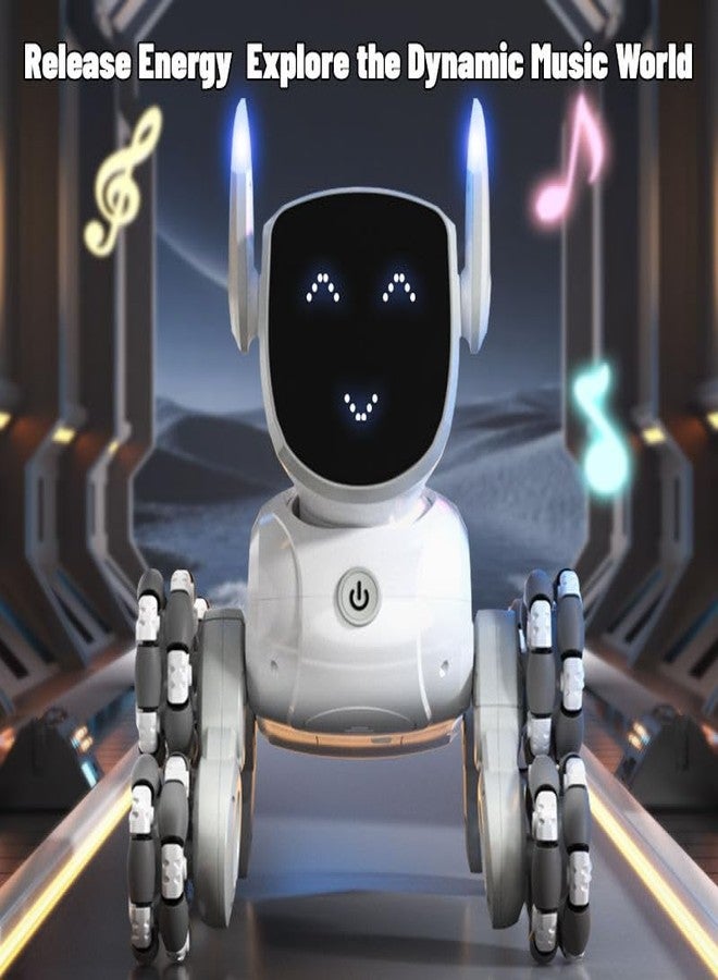 EXOMOON 8WD Remote Control Robot Dog RC Car 8x8 Stunt Toy with Light and Music, Christmas Birthday Gifts for 5 6 7 8+ Years Old Boys Kids..[White] - Image 5