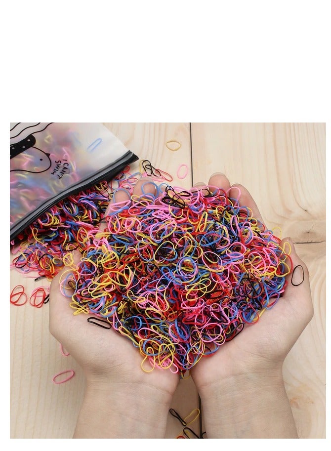 bag of 700 Girly colorful elastic hair rubber tiny small ties