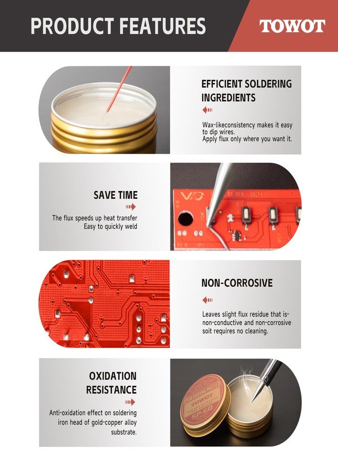 TOWOT Solder Flux for Soldering Flux Paste for Electronics Rosin 2.12 Oz (60g) - Image 2
