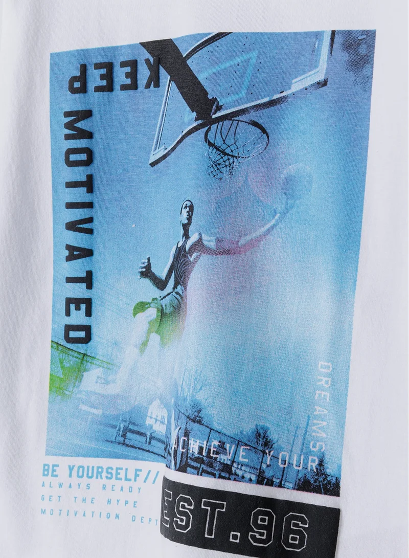 MINOTI Boys Long Sleeve Top with Print