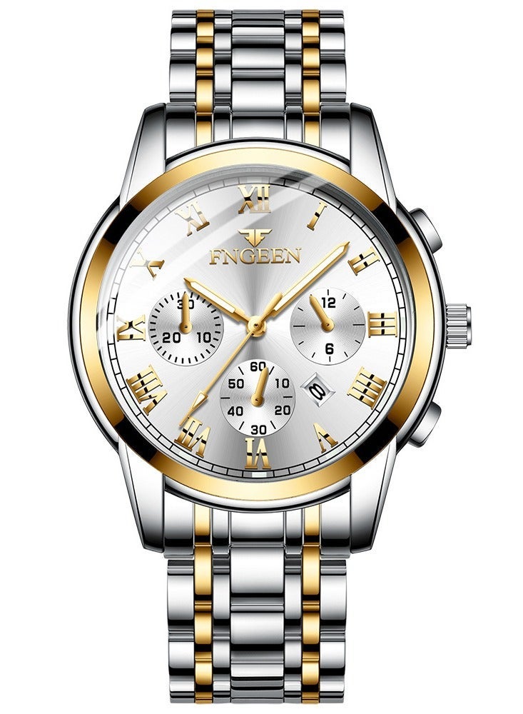 FNGEEN 4006 Men Watches Top Brand Luxury Waterproof Date Clock Male Steel Strap Casual Quartz Watch Sports Wrist Watch Men - Image 2