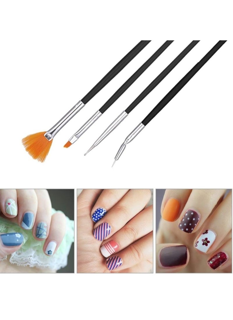 Generic 15 Pieces Nail Brushes Gel Reconstruction Brush Acrylic Nail Art Design Painting Tool Set Dotting Pen (BLACK)  - Image 2