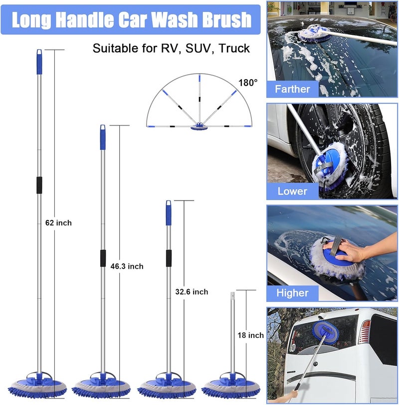 MAXVINI Car Cleaning Set with Telescopic Handle - Complete Interior & Exterior Wash Kit - Image 2