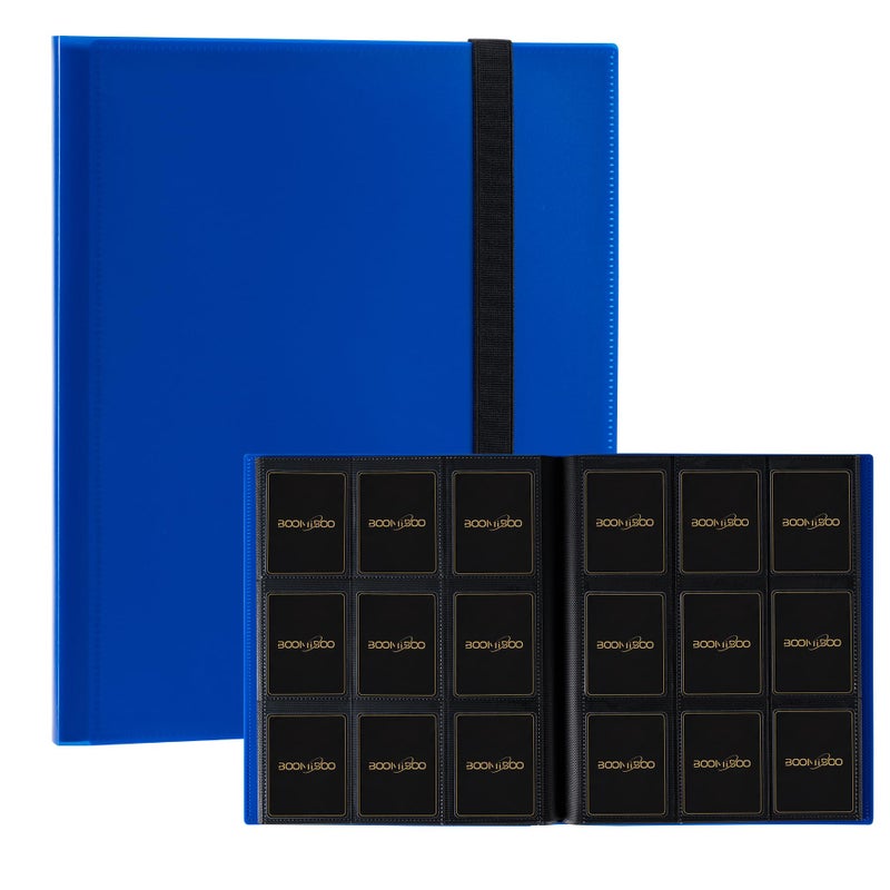 BOOMIBOO Card Binder 9 Pocket Storage 360 Card Binder,Trading Card Binder Senior and Sturdy Side-Loading Album,Intended For YuGiOh,MTG, TCG,Game Cards & Baseball Card Binde,ï¼ˆBlueï¼‰ - Image 1