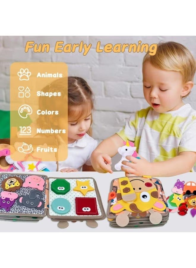 Busy Book for Toddlers 1-3, Toddler Busy Board Felt Quiet Book, Preschool Learning Activities Educational Sensory Toy for Kids Gift - Image 3