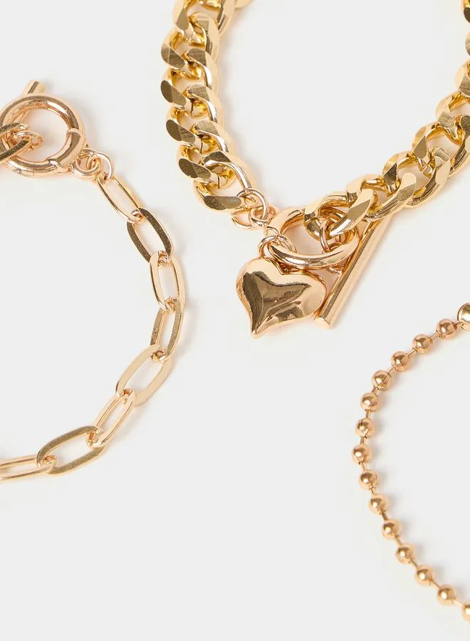 Styli Set of 3 Heart Drop Toggle Bracelet