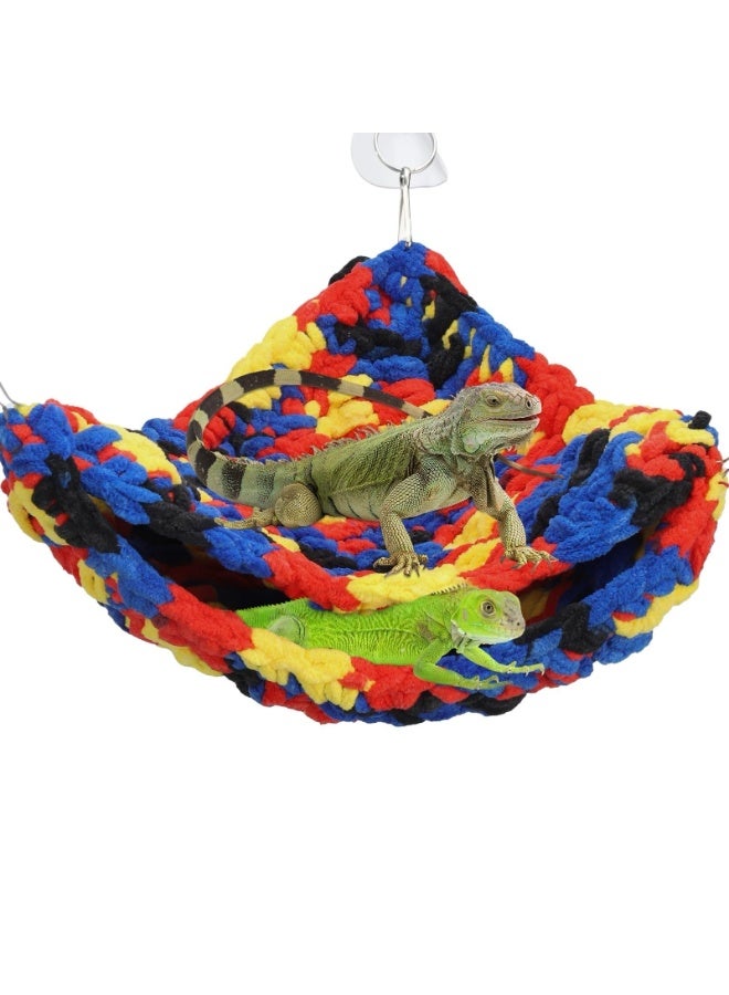 LAMAY Reptile Hammock, Hammock for Bearded Dragon, Leopard Gecko Tank Cage Decor Bearded Dragon Accessories Habitat Lizard Hammock with Suction Cup Hook (Material : E) - Image 1