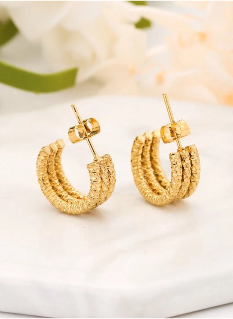 JewelryPalace 18k Gold Plated Stainless Steel Earring For Women  - Image 1