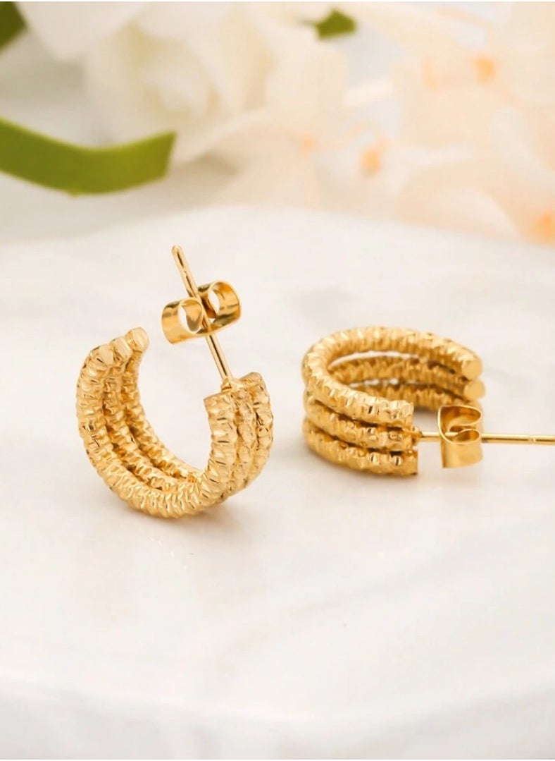 JewelryPalace 18k Gold Plated Stainless Steel Earring For Women  - Image 2