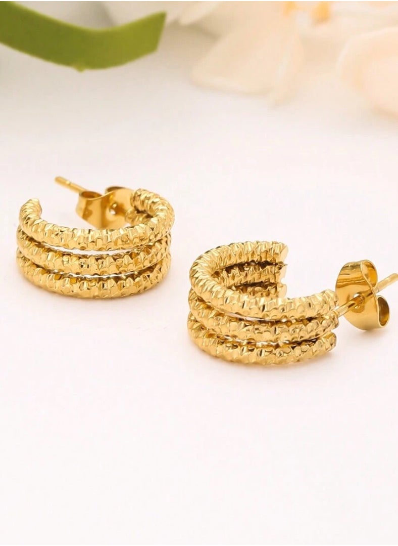 JewelryPalace 18k Gold Plated Stainless Steel Earring For Women  - Image 3