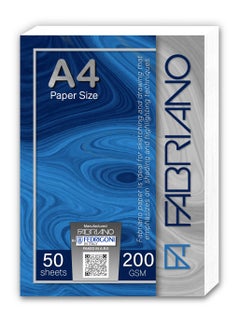 Generic 50 sheets of Fabriano white A4 size 200gsm paper suitable for drawing and printing  - Image 1