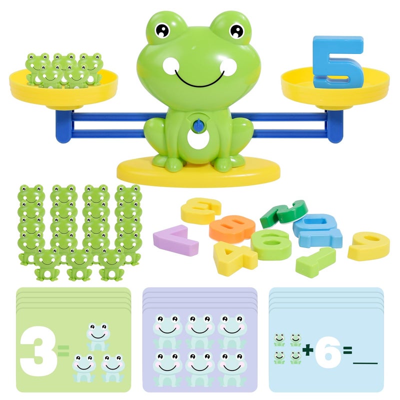 BAKAM Frog Balance Scale Toy Number Counting Blocks Games Montessori Math Games for Kids 57 Preschool Kindergarten Learning Activities STEM Educational Toys for 3 Year Old - Image 3