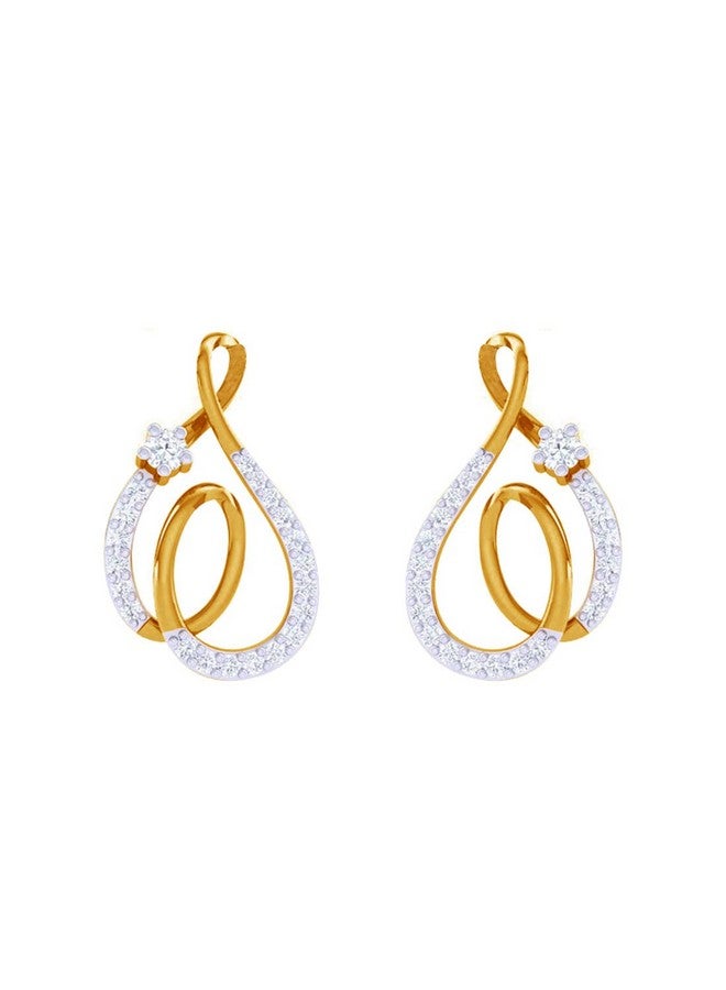 CLARA 925 Sterling Silver Flavia Earrings with Screw Back | Gold Rhodium Plated, Swiss Zirconia | Gift for Women & Girls - Image 1