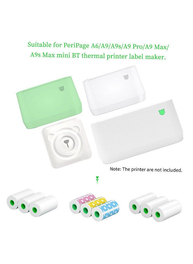 PeriPage 3 Rolls Label Thermal Paper Sticker Cute Bear Pattern Self-Adhesive Printable Paper Roll Label Paper Clear Printing Waterproof Oil-proof Anti-friction 52x15mm 170 Labels/Roll  - Image 3