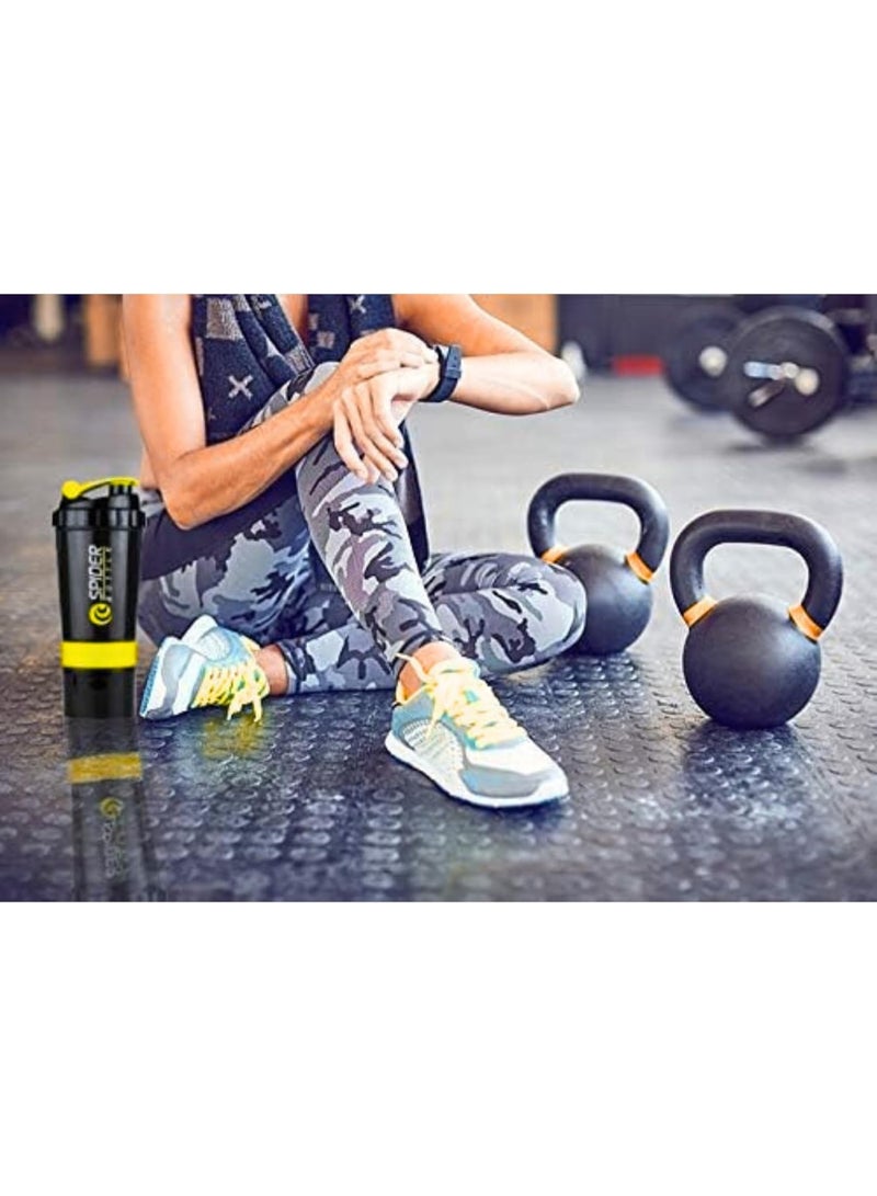 سبايدر بوتل زجاجة رج البروتين باللون الأصفر 500 مل - Image 2