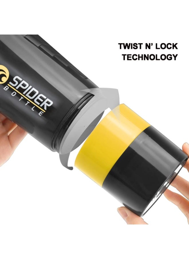 سبايدر بوتل زجاجة رج البروتين باللون الأصفر 500 مل - Image 4