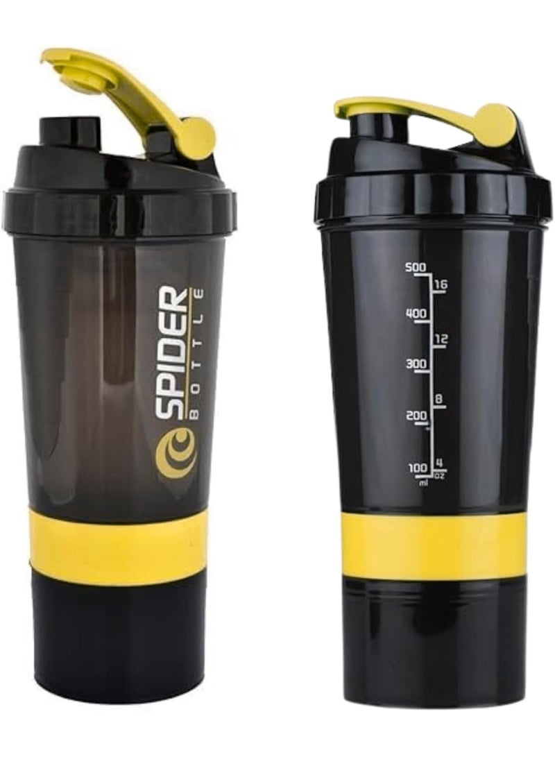 سبايدر بوتل زجاجة رج البروتين باللون الأصفر 500 مل - Image 5