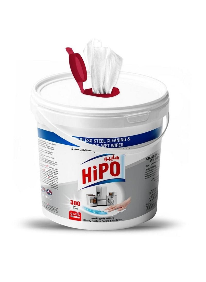 Stainless Steel Cleaning & Polishing 300 Wet Wipes