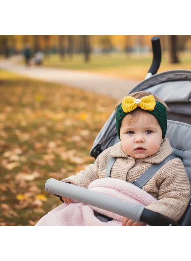 Bluejw 3 Packs Baby Headbands Baby Turban Headwraps Hats Turban Bun Knot Baby Infant Beanie Baby Girl Soft Lovely Toddler Cap Baby Knitted Protective Headscarf - Image 1