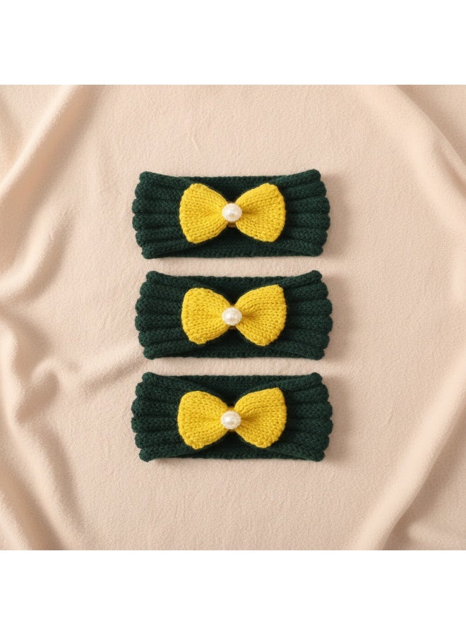 Bluejw 3 Packs Baby Headbands Baby Turban Headwraps Hats Turban Bun Knot Baby Infant Beanie Baby Girl Soft Lovely Toddler Cap Baby Knitted Protective Headscarf - Image 2