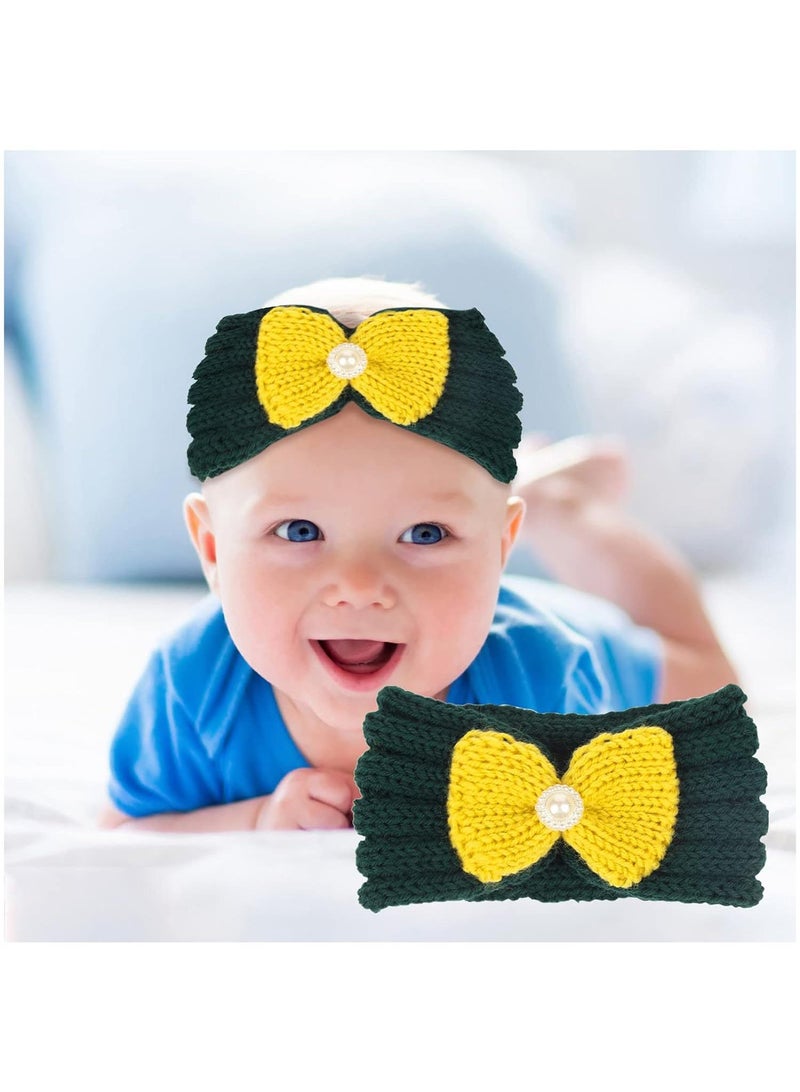 Bluejw 3 Packs Baby Headbands Baby Turban Headwraps Hats Turban Bun Knot Baby Infant Beanie Baby Girl Soft Lovely Toddler Cap Baby Knitted Protective Headscarf - Image 4