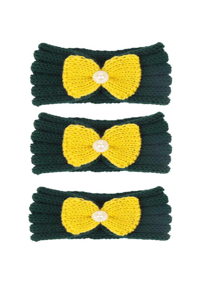 Bluejw 3 Packs Baby Headbands Baby Turban Headwraps Hats Turban Bun Knot Baby Infant Beanie Baby Girl Soft Lovely Toddler Cap Baby Knitted Protective Headscarf - Image 3