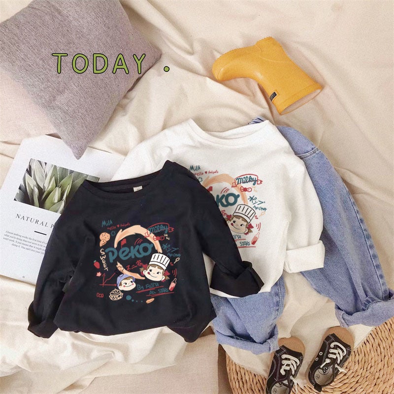 Pure Cotton Long-Sleeved T-Shirt for Children, Boys and Girls, Cartoon Anime Style, Simple Base Shirt for Toddlers and Young Children, Suitable for Spring and Autumn 2025 - Image 4